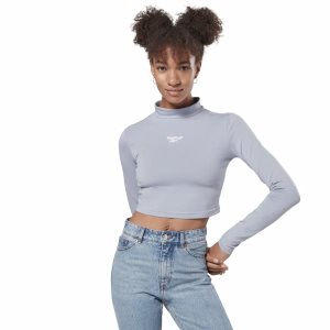 Crop Top Damskie Reebok Vector Głęboka Niebieskie PL 17RGUZQ